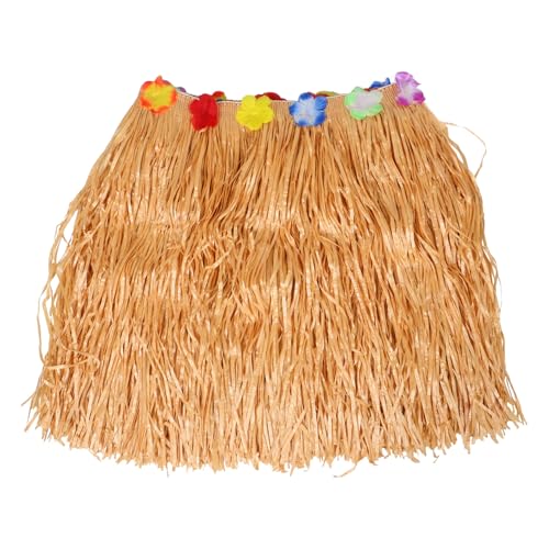 iplusmile Luau Gras Tischrock Hawaiianischer Luau Libiskus Tischrock Blumen Tischrock Hibiskus Luau Party Dekoration Luau Party Kostüm Gelb (200X60) von iplusmile