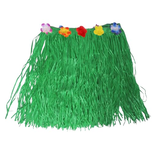 iplusmile Luau Gras Tischrock Hawaiianischer Luau Libiskus Tischrock Blumen Tischrock Hibiskus Luau Party Dekoration Luau Party Kostüm Grün (100X60) von iplusmile