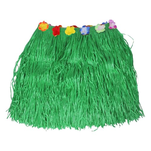 iplusmile Luau Gras Tischrock Hawaiianischer Luau Libiskus Tischrock Blumen Tischrock Hibiskus Luau Party Dekoration Luau Party Kostüm Grün (200X60) von iplusmile