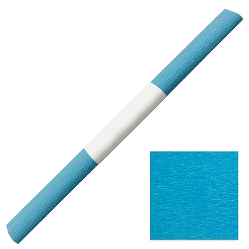 Krepppapier wasserfest 50x250cm - 1 Rolle farbfest Färbt nicht ab bei Kontakt mit Wasser (hellblau) von itenga