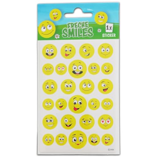 Oster Eier Sticker - freche Gesichter Aufkleber für Oster Eier Deko - Bogen 12 Motive / 12 Sticker (Freche Smilies) von itenga