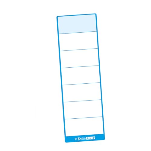 itenga 100x Ordneretiketten Ordnerrückenschild für breite und schmale Ordner I Aufkleber für Ordnerrücken selbstklebend aus Haftpapier (blau, für breite Ordner 6x19cm) von itenga