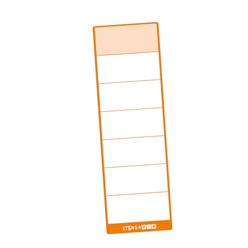 itenga 100x Ordneretiketten Ordnerrückenschild für breite und schmale Ordner I Aufkleber für Ordnerrücken selbstklebend aus Haftpapier (orange, für breite Ordner 6x19cm) von itenga