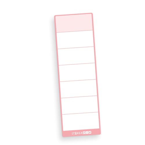 itenga 100x Ordneretiketten Ordnerrückenschild für breite und schmale Ordner I Aufkleber für Ordnerrücken selbstklebend aus Haftpapier (rosa, für breite Ordner 6x19cm) von itenga