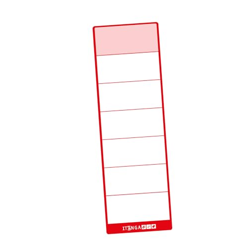 itenga 100x Ordneretiketten Ordnerrückenschild für breite und schmale Ordner I Aufkleber für Ordnerrücken selbstklebend aus Haftpapier (rot, für breite Ordner 6x19cm) von itenga