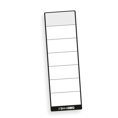 itenga 100x Ordneretiketten Ordnerrückenschild für breite und schmale Ordner I Aufkleber für Ordnerrücken selbstklebend aus Haftpapier (schwarz, für breite Ordner 6x19cm) von itenga