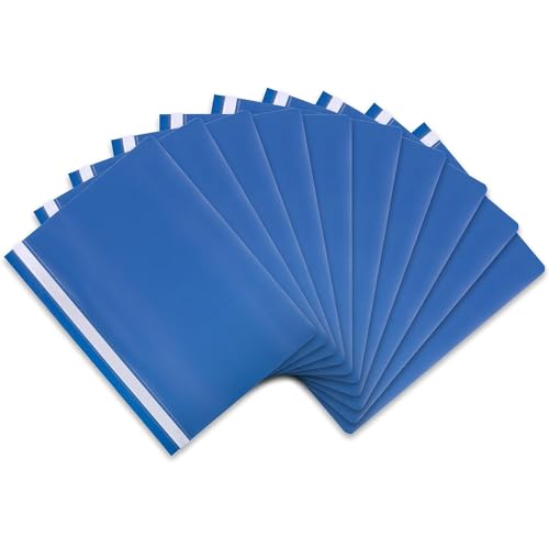 itenga 10er Pack Schnellhefter A4 Plastik stabil PP Kunststoff Sicht Hefter Mappe genarbt (blau) von itenga