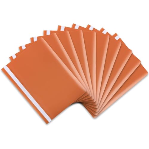 itenga 10er Pack Schnellhefter A4 Plastik stabil PP Kunststoff Sicht Hefter Mappe genarbt (orange) von itenga