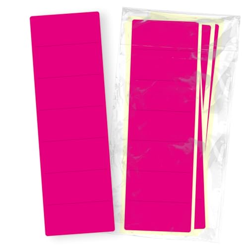 itenga 10x Ordneretiketten BREIT Ordnerrückenschild für BREITE Ordner vollflächig farbig I Ordnerschild selbstklebend aus Haftpapier 6x19cm (pink) von itenga