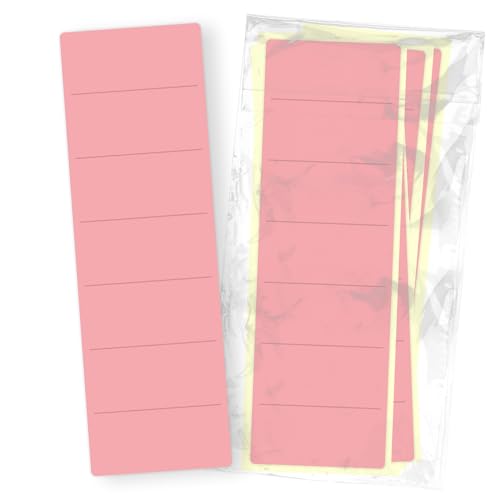 itenga 10x Ordneretiketten BREIT Ordnerrückenschild für BREITE Ordner vollflächig farbig I Ordnerschild selbstklebend aus Haftpapier 6x19cm (rosa) von itenga