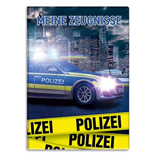 itenga Zeugnismappemit Motiv DIN A4 Dokumentenmappe Zeugnisse - für Kinder Jugendliche Schüler Mädchen (Polizei) von itenga