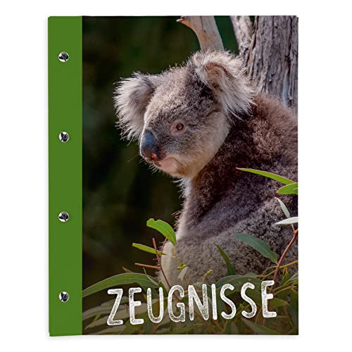 itenga Zeugnismappe mit Buchschrauben erweiterbar für Kinder Jugendliche Erwachsene Mädchen Jungen Schüler (Koala) von itenga