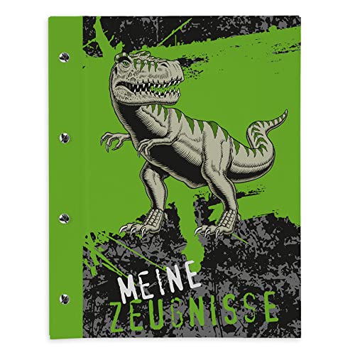 itenga Zeugnismappe mit Buchschrauben erweiterbar für Kinder Jugendliche Erwachsene Mädchen Jungen Schüler (T-REX Dinosaurier) von itenga