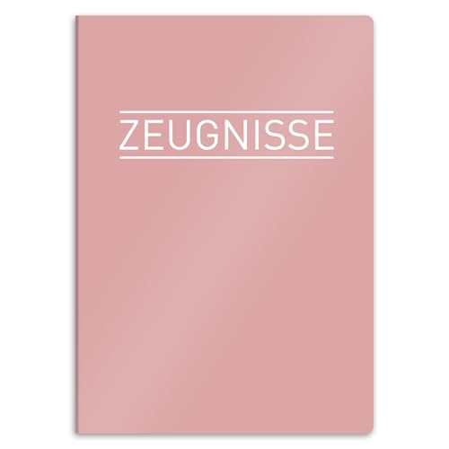 itenga Zeugnismappe mit Motiv DIN A4 stabile Dokumentenmappe Sichtbuch für Zeugnisse - 20 stabile Hüllen - für Kinder Jugendliche Schüler Mädchen Jungen (Motiv pastellrosa) von itenga