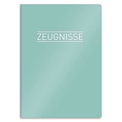 itenga Zeugnismappe mit Motiv DIN A4 stabile Dokumentenmappe Sichtbuch für Zeugnisse - 20 stabile Hüllen - für Kinder Jugendliche Schüler Mädchen Jungen (mintgrün) von itenga