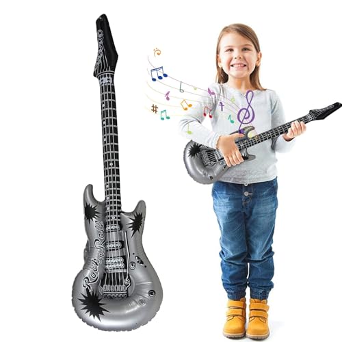 Gitarrenballon, aufblasbare Gitarre für Kinder - Aufblasen von Gitarreninstrumenten - Lustiges aufblasbares Gitarrenspielzeug, Partydekorationen, aufblasbare -Requisiten, von itrimaka