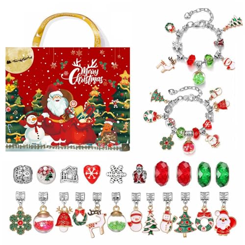 Schmuck-Adventskalender 2024, Mädchen-Adventskalender 2024, Weihnachts-Adventskalender-Armband 2024, 24-Tage-Weihnachts-Countdown-Adventskalender-Schmuckherstellungsset Für Kinder von itrimaka