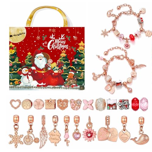 Schmuck-Adventskalender 2024, Mädchen-Adventskalender 2024, Weihnachts-Adventskalender-Armband 2024, 24-Tage-Weihnachts-Countdown-Adventskalender-Schmuckherstellungsset Für Kinder von itrimaka