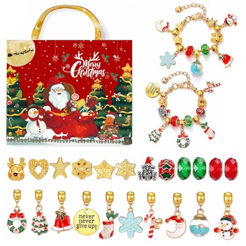 Schmuck-Adventskalender 2024, Mädchen-Adventskalender 2024, Weihnachts-Adventskalender-Armband 2024, 24-Tage-Weihnachts-Countdown-Adventskalender-Schmuckherstellungsset Für Kinder von itrimaka