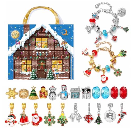 Schmuck-Adventskalender 2024, Mädchen-Adventskalender 2024, Weihnachts-Adventskalender-Armband 2024, 24-Tage-Weihnachts-Countdown-Adventskalender-Schmuckherstellungsset Für Kinder von itrimaka