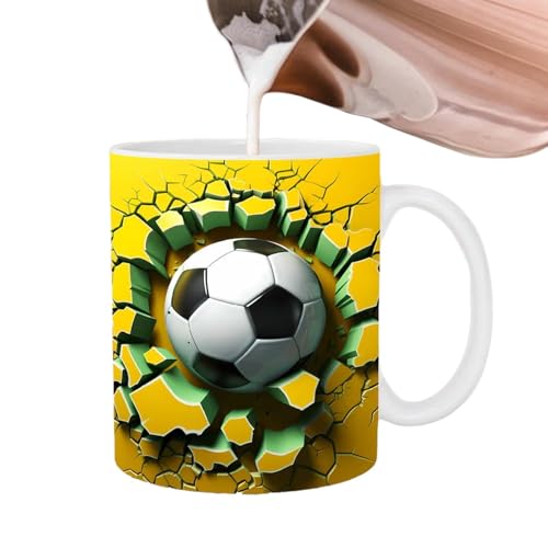 itrimaka 3D-Ballbecher, lustige Kaffeetasse - Tragbarer Ballbecher mit flachem 3D-Effekt,Lebendige Farben Keramiktasse, Keramik-Teetasse für Kaffee, Tee, heiße Schokolade und Getränke von itrimaka