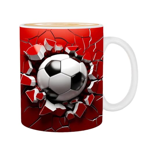 itrimaka Lustige Kaffeetasse, Reisekaffeetasse - Flacher Ballbecher mit 3D-Effekt, tragbar,Lebendige Farben Keramiktasse, Keramik-Teetasse für Kaffee, Tee, heiße Schokolade und Getränke von itrimaka