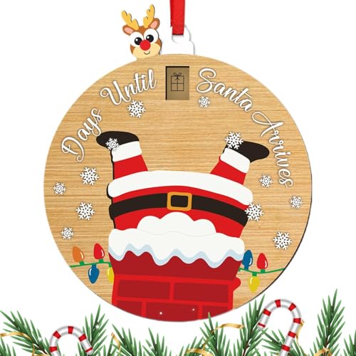 itrimaka Verschiebbarer Countdown bis Weihnachten-Ornament,Schiebbarer Countdown-Weihnachtsbaum-Ornament | Holz-Countdown-Kalender-Anhänger - Mehrzweck-Anhängerdekoration für Wand, Schrank, von itrimaka