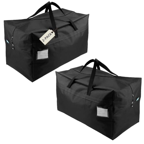 iwill CREATE PRO 2 Stück, 100 l große Aufbewahrungstaschen, ideal für Weihnachtsbäume, Umzugshaus-Organizer-Taschen, Kurzreise-Tragetaschen usw. Schwarz von iwill CREATE PRO