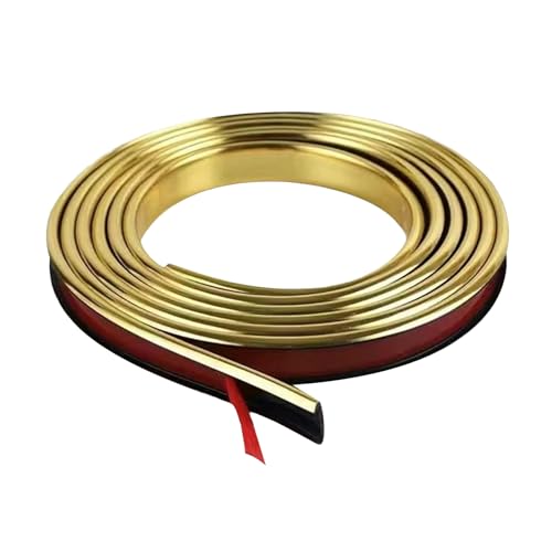 5M U-Form Selbstklebend Möbelkantenband, Flexible Faltbarer Kantenschutz für Schrankkanten, Abschlussleiste, Deckenkanten, Arbeitsplatten (1, Gold, 12mm) von jackfru