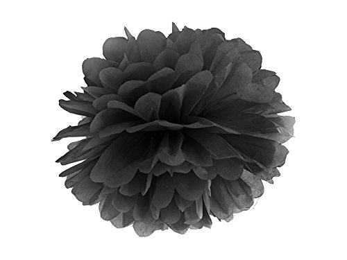 Pompom aus Seidenpapier ca. 35 cm wunderschöne Papierblüte/-kugel (schwarz) von jakopabra