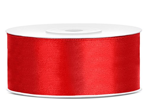 Satinband Dekoband 25 mm breit, Rot, 0.6 von jakopabra