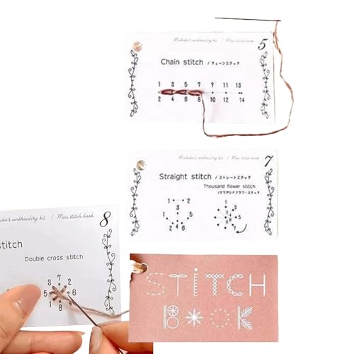 Kreatives Nähbuch, Nähbuch Bastelset Tragbares Reise Nähset Stickbuch Nähkartenset Für Stick Und Nähbegeisterte, 7.5x6.5cm von jamgeery