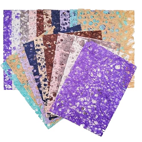 Japleed 20 Blatt Scrapbook Papier Texturpapier A5 Größe Maulbeerpapier Scrapbooking Materialien Handgemachtes Spezialpapier für Junk Journals Decoupage Scrapbooking Supplies Planer Handwerk Karte von japleed