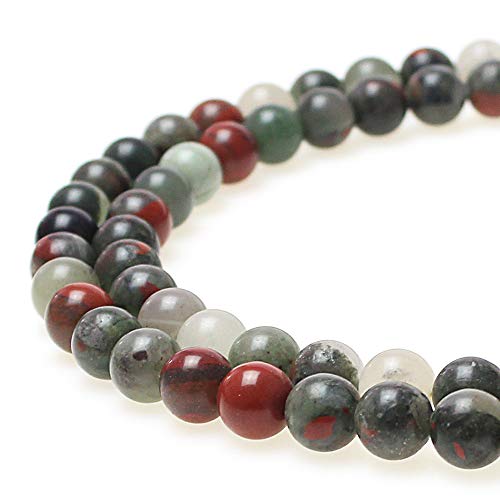 jartc Perlen Für Energie Armbänder Yoga Armband Armband DIY Natürliche Perlen Afrika Blut Jasper 60 Stück, 34 CM, 6 mm von jartc