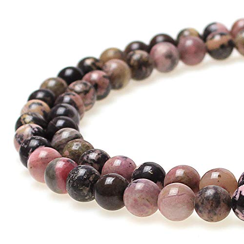 jartc Perlen Für Energie Armbänder Yoga Armband Armband DIY Natürliche Perlen Schwarze Linie Rhodochrosite 95 Stück, 34 CM, 4 mm von jartc