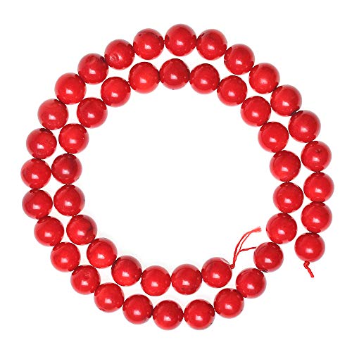 jartc Perlen Für Energie Armbänder Yoga Armband Armband DIY Naturstein Perlen Rot Koralle 95 Stück, 34 cm, 4 mm von jartc