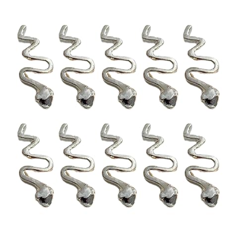 10 PCs Snake Nails Art Charm Multiple Color Nails Charme Snake Form Nägel Kunstdekoration Nägel Schmuckzubehör Accessoires von jdstty