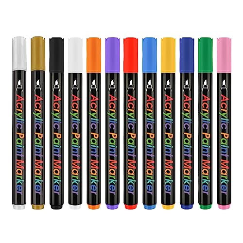 12 Farben Acrylfarben Marker Journal Planer Stifte Malstifte Farbstifte Schnell Trocknende Stifte Für Die Schule von jdstty