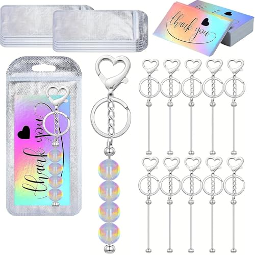 jdstty 10pcs Heart Keychain Craft Set Für Einzigartige Geburtstagsgeschenke Handwerk Mit Wiederverwendbaren Taschen Und Danke Karten von jdstty