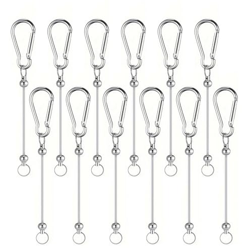 jdstty Silberperlenschlüsselkette Für Anhänger 12pcs Perlenkettenstockstange Schlüsselbundzubehör Für DIYS Handwerksschmuck Herstellen von jdstty