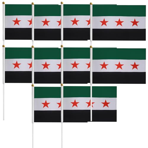 jdstty Syrische Nationalflaggen für patriotische Veranstaltungen oder kulturelle Ausstellungen, handliche kleine Republik Syrien, arabische Flaggen von jdstty