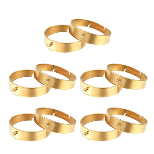 10 Stück verstellbare Ringe aus Edelstahl, personalisierte Ringe, Rohlinge, Ornament, handgefertigter Schmuck, Handwerk für Frauen, 6* 7* 2cm, Edelstahl von jebyltd