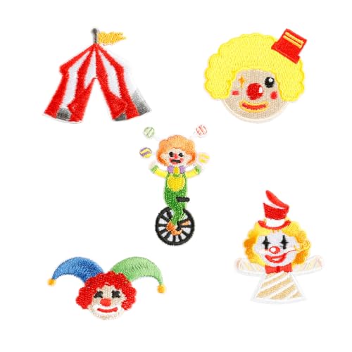 5 PCs Schöne Clown Nähflecken Eisen Auf Gestickten Zirkusserie Nähen Applikationen Für Kleiderhut Nähen Eisenzirkus Serie Stickerei Für Jeans 5 PCs Schöne Clown Nähflecken Eisen Auf Gestickten Zirkusserie Nähen Applikationen Für Kleiderhut Nähen Eisenzirkus Serie Stickerei Für Jeans von jebyltd