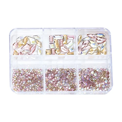 Gemischte 3D-Nagel-Kristall-Strasssteine, flache Rückseite, klare Nagel-Schmucksteine für Nägel, Kunstdekorationen, Nagelkristalle, Strass-Set für Nagelkunst von jebyltd