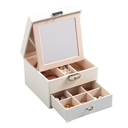 Koreanische Doppel-Schmuckschatulle, tragbare Schmuck-Aufbewahrungsbox, Schreibtisch-Organisation, Schmuckschatulle (Farbe: D, Größe: wie abgebildet) (D wie abgebildet) von jehdfbvssjcbcsvfd