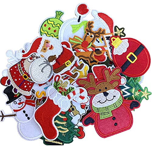 30Pcs Weihnachten Patches zum Aufbügeln weihnachtsmann weihnachtsbaum Bügelbilder Bügelflicken Aufbügel Aufnäher Patches Aufbügelbilder Aufbügelflicken Bilder Flicken zum aufbügeln von jenich