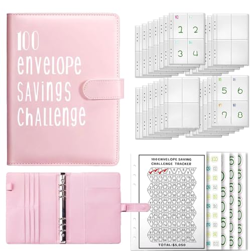 Budget Planner A5 Budgetplaner Geld Organizer mit 100 Tage Challenge Sparen Ringbuch Finanzplaner Binder Taschen Budget Planer Sparbuch Budget Binder Sparen Mappe Cash Stuffing Startset von jenniehome