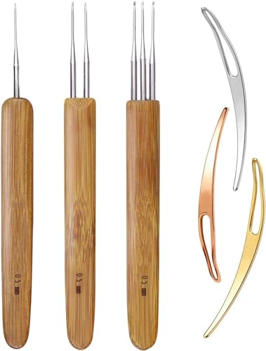 6pcs Dreadlock Häkelnadel Werkzeug set Haarwebnadelwerkzeug Ergonomische Haar Verriegelung Werkzeu für Haargeflecht Handwerk von jerbro