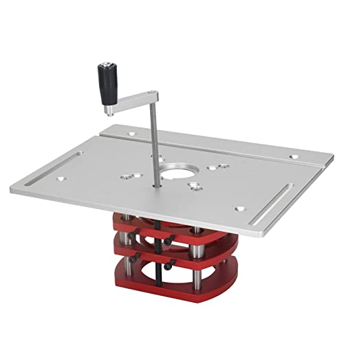 Frästisch Lfit-Platte, Standardausführung 51 Mm, Universell, Gute Stabilität, Aluminiumlegierung, Edelstahl, Manuelles Heben, Fräslift für die Holzbearbeitung (Silber) von jerss