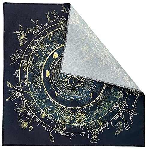 jianpan Altartuch 60 x 60 cm | Altartuch mit Kräutern Blumenmuster – Tarot Spread Top Stoffdecke, Wicca, quadratischer spiritueller Wandteppich, Tischdecke für Tarot-Wahrsager-Enthusiasten, von jianpan